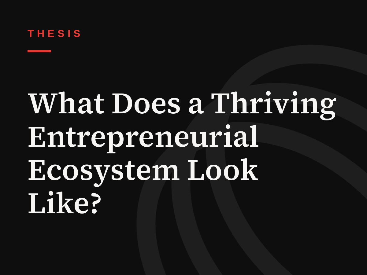 What Does a Thriving Entrepreneurial Ecosystem Look Like?