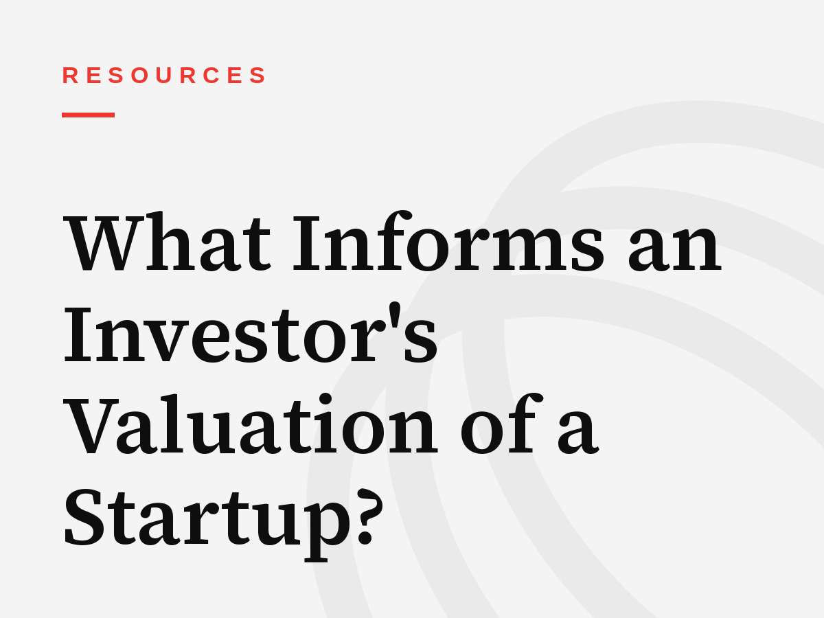 What Informs an Investor's Valuation of a Startup?